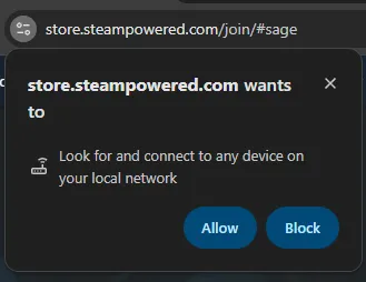 Permission prompt